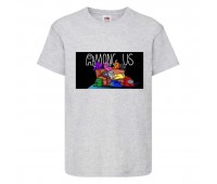 Футболка детская Амонг АС  (Among US) серая (among-us-002-gray) 152 см