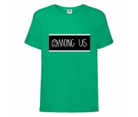 Футболка детская Амонг АС (Among US) зеленая (among-us-003-green) 164 см