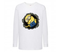 Лонгслив реглан Миньоны (Minions) белый (MS wh 001) 128 см