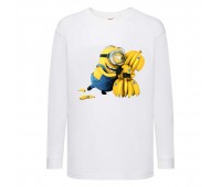 Лонгслив реглан Миньоны 4 (Minions) белый (MS wh 004) 128 см