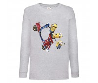 Лонгслив реглан Миньоны 5 (Minions) серый (MS gr 005) 128 см