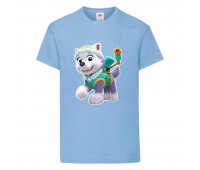  Футболка детская Щенячий патруль (Paw Patrol) светло-голубая  (everest-blue) размер 104 см