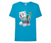  Футболка детская Щенячий патруль (Paw Patrol) голубая  (everest-blue) размер 98 см