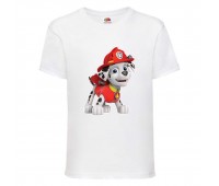  Футболка детская Щенячий патруль (Paw Patrol) белая (marshal-white) размер 98 см