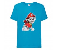  Футболка детская Щенячий патруль (Paw Patrol) голубая (marshal-blue) размер 98 см