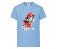  Футболка детская Щенячий патруль (Paw Patrol) светло-голубая (marshal-blue) размер 104 см