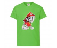  Футболка детская Щенячий патруль (Paw Patrol) светло-зеленая (marshal-green) размер 104 см