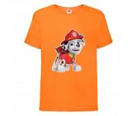  Футболка детская Щенячий патруль (Paw Patrol) оранжевая (marshal-orange) размер 104 см