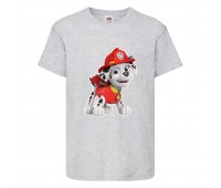  Футболка детская Щенячий патруль (Paw Patrol) серая (marshal-gray) размер 104 см