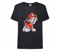  Футболка детская Щенячий патруль (Paw Patrol) черная (marshal-black) размер 104 см