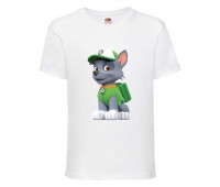  Футболка детская Щенячий патруль (Paw Patrol) белая (rocky-white) размер 98 см