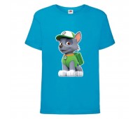 Футболка детская Щенячий патруль (Paw Patrol) голубая (rocky-blue) размер 104 см