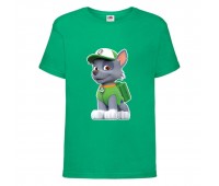 Футболка детская Щенячий патруль (Paw Patrol) зеленая (rocky-green) размер 104 см