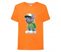  Футболка детская Щенячий патруль (Paw Patrol) оранжевая (rocky-orange) размер 104 см