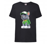  Футболка детская Щенячий патруль (Paw Patrol) черная (rocky-black) размер 104 см