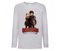 Лонгслив реглан Как приручить дракона 3 (How to train your dragon) серый (TRD gr 03) 128 см