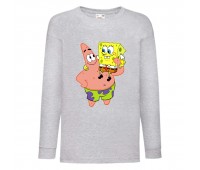 Лонгслив реглан Спанч Боб (Sponge Bob) серый (SB gr 01) 140 см
