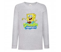 Лонгслив реглан Спанч Боб 2 (Sponge Bob) серый (SB gr 02) 140 см