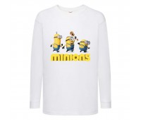 Лонгслив реглан Миньоны 01 (Minions) белый (MS wh 01) 128 см