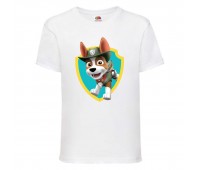  Футболка детская Щенячий патруль (Paw Patrol) белая (tracker-white) размер 104 см