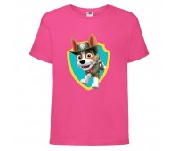  Футболка детская Щенячий патруль (Paw Patrol) розовая (tracker-pink) размер 104 см