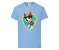  Футболка детская Щенячий патруль (Paw Patrol) светло-голубая (tracker-blue) размер 104 см