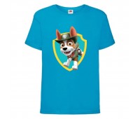 Футболка детская Щенячий патруль (Paw Patrol) голубая (tracker-blue) размер 128 см