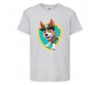  Футболка детская Щенячий патруль (Paw Patrol) серая (tracker-gray) размер 104 см