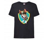  Футболка детская Щенячий патруль (Paw Patrol) черная (tracker-black) размер 104 см