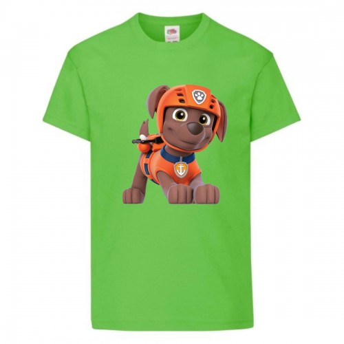 Футболка детская Щенячий патруль (Paw Patrol) светло-зеленая (zuma-green) размер 128 см Футболка детская Щенячий патруль (Paw Patrol) светло-зеленая (zuma-green) размер 128 см