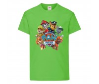  Футболка детская Щенячий патруль (Paw Patrol) светло-зеленая (all-puppies-green) размер 128 см