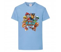  Футболка детская Щенячий патруль (Paw Patrol) светло-голубая (all-puppies-blue) размер 104 см