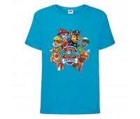  Футболка детская Щенячий патруль (Paw Patrol) голубая (all-puppies-blue) размер 104 см