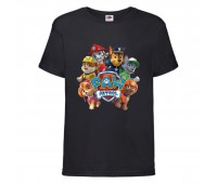  Футболка детская Щенячий патруль (Paw Patrol) черная (all-puppies-black) размер 104 см