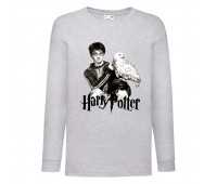 Лонгслив реглан Гарри Поттер 11 (Harry Potter) серый (HPO gr 011) 140 см