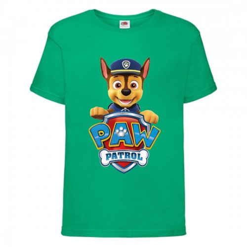 Футболка детская Щенячий патруль (Paw Patrol) зеленая (racer-green) размер 128 см Футболка детская Щенячий патруль (Paw Patrol) зеленая (racer-green) размер 128 см