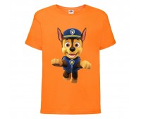  Футболка детская Щенячий патруль (Paw Patrol) оранжевая (racer-2-orange) размер 104 см
