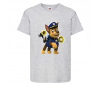  Футболка детская Щенячий патруль (Paw Patrol) серая (racer-3-gray) размер 128 см