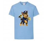 Футболка детская Щенячий патруль (Paw Patrol) светло-голубая (racer-3-blue) размер 104 см