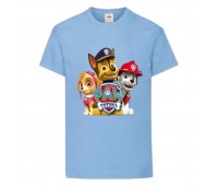 Футболка детская Щенячий патруль (Paw Patrol) светло-голубая (puppies-blue) размер 104 см