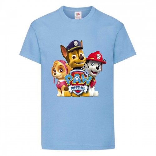 Футболка детская Щенячий патруль (Paw Patrol) светло-голубая (puppies-blue) размер 128 см Футболка детская Щенячий патруль (Paw Patrol) светло-голубая (puppies-blue) размер 128 см