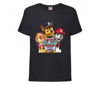  Футболка детская Щенячий патруль (Paw Patrol) черная (puppies-black) размер 128 см