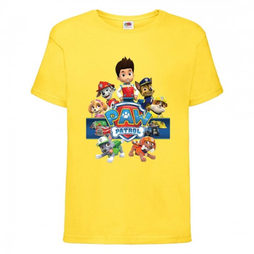 Футболка детская Щенячий патруль (Paw Patrol) желтая (puppies-2-yellow) размер 128 см Футболка детская Щенячий патруль (Paw Patrol) желтая (puppies-2-yellow) размер 128 см