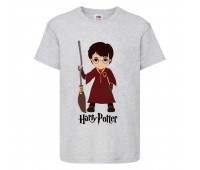 Футболка детская Гарри Поттер 011 (Harry Potter) серая (HPO gr 011) 128 см