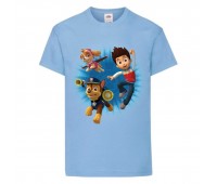  Футболка детская Щенячий патруль (Paw Patrol) светло-голубая (puppies-7-blue) размер 104 см