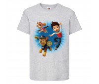  Футболка детская Щенячий патруль (Paw Patrol) серая (puppies-7-gray) размер 128 см