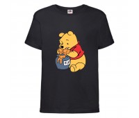 Футболка детская Винни Пух 004 (Winnie Pooh) черная (WIP blc 004) 116 см