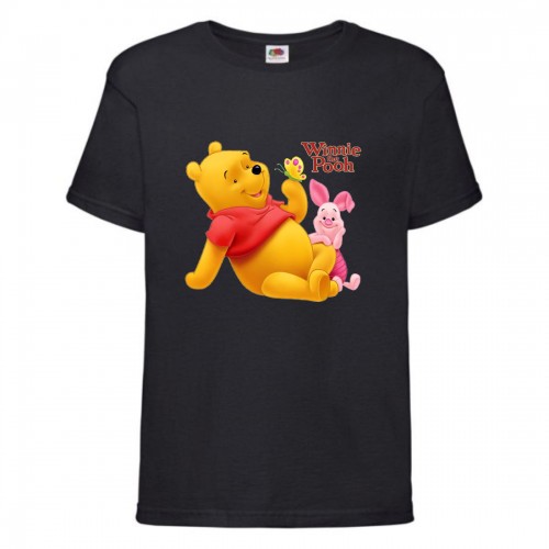 Футболка детская Винни Пух 015 (Winnie Pooh) черная (WIP blc 015) 116 см Футболка детская Винни Пух 015 (Winnie Pooh) черная (WIP blc 015) 116 см