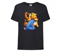 Футболка детская Винни Пух 022 (Winnie Pooh) черная (WIP blc 022) 140 см
