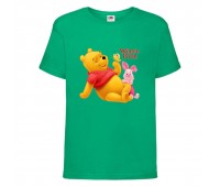 Футболка детская Винни Пух 015 (Winnie Pooh) зеленая (WIP grn 015) 104 см